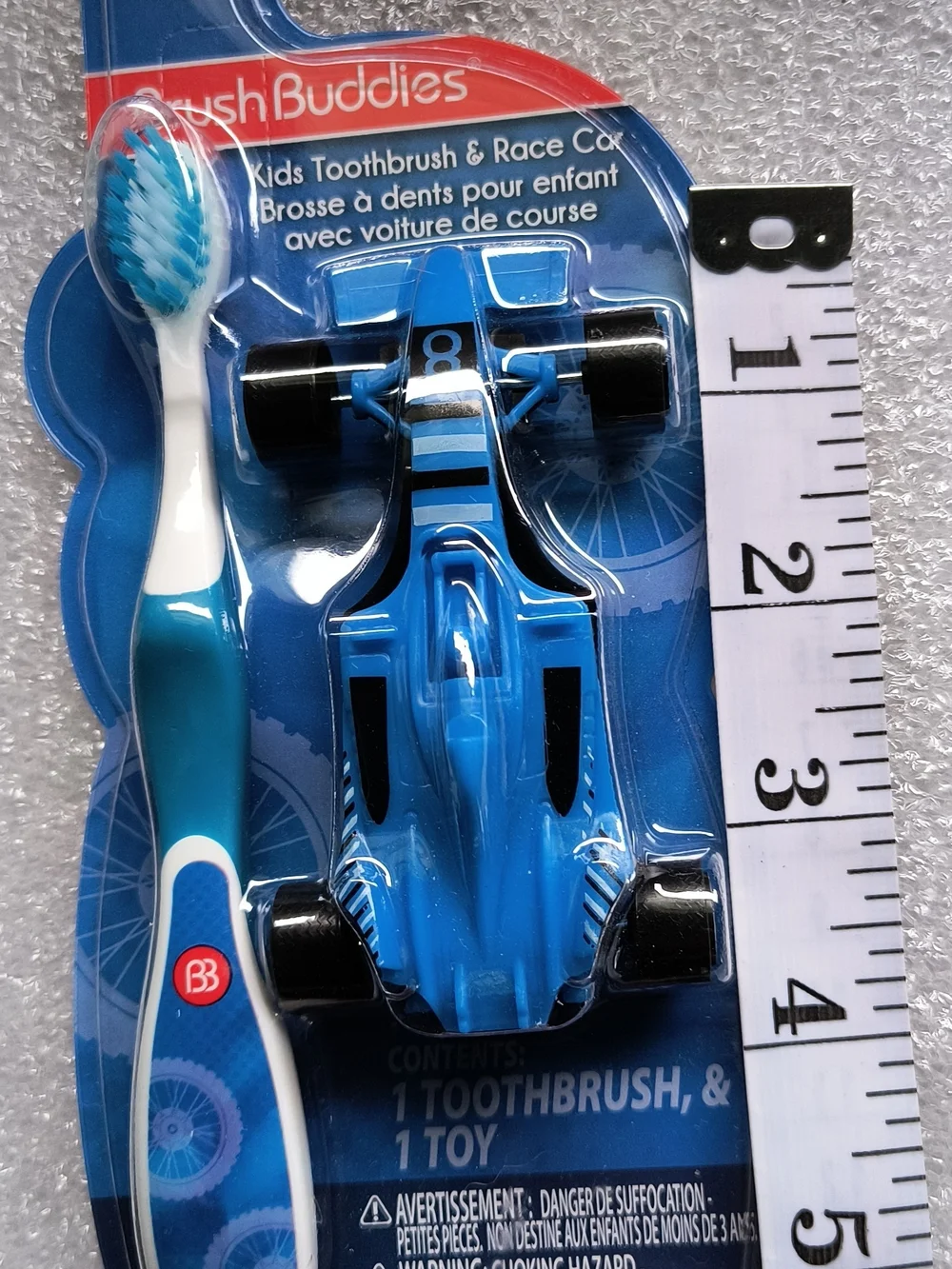 Kids Blue Race Car Toothbrush Set